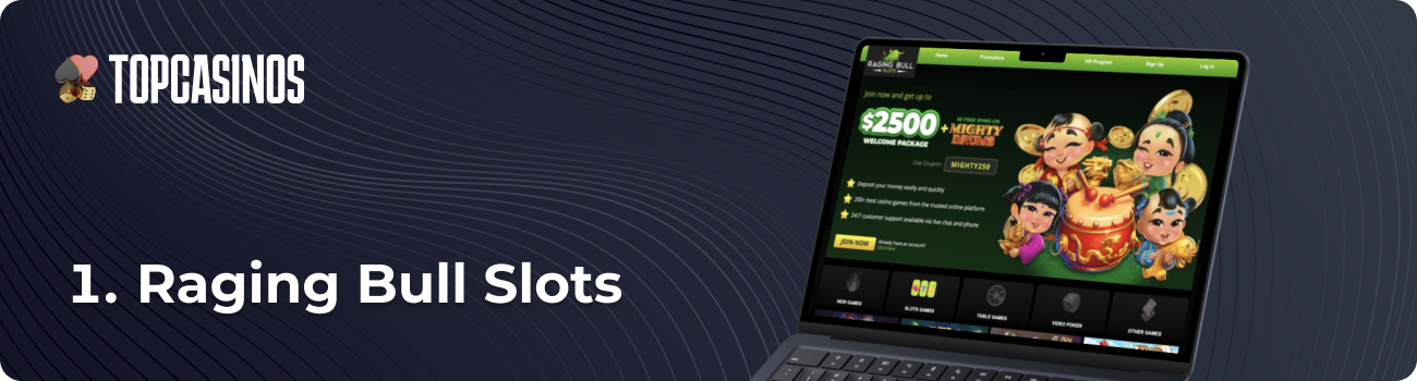 Raging Bull Slots - Best Casino for Huge Bonus in Topcasinos Canada Review